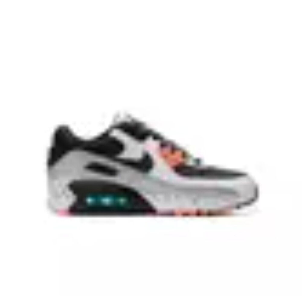 Nike Air Max 90 White Orange Black WHITE/TURF ORANGE AQUAMARINE BLACK Youth 6